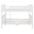 Lit superposé en bois deux places avec garde-corps de sécurité et échelle robuste pour chambres à coucher, chambres d'amis et dortoirs.
