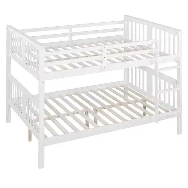 Lit superposé en bois deux places avec garde-corps de sécurité et échelle robuste pour chambres à coucher, chambres d'amis et dortoirs.