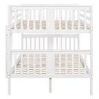 Lit superposé en bois deux places avec garde-corps de sécurité et échelle robuste pour chambres à coucher, chambres d'amis et dortoirs.
