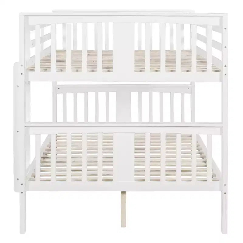 Lit superposé en bois deux places avec garde-corps de sécurité et échelle robuste pour chambres à coucher, chambres d'amis et dortoirs.