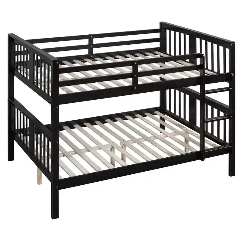 Lit superposé en bois deux places avec garde-corps de sécurité et échelle robuste pour chambres à coucher, chambres d'amis et dortoirs.