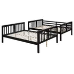Lit superposé en bois deux places avec garde-corps de sécurité et échelle robuste pour chambres à coucher, chambres d'amis et dortoirs.