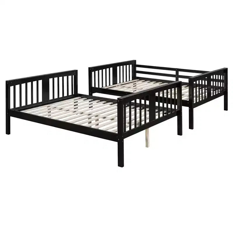 Lit superposé en bois deux places avec garde-corps de sécurité et échelle robuste pour chambres à coucher, chambres d'amis et dortoirs.