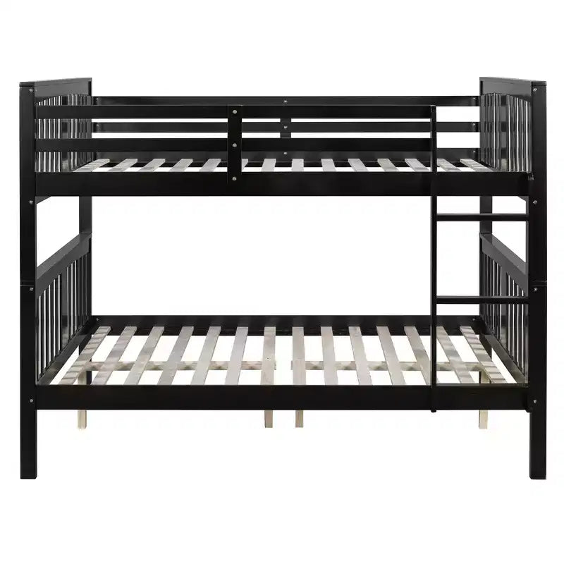 Lit superposé en bois deux places avec garde-corps de sécurité et échelle robuste pour chambres à coucher, chambres d'amis et dortoirs.