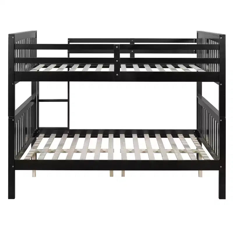 Lit superposé en bois deux places avec garde-corps de sécurité et échelle robuste pour chambres à coucher, chambres d'amis et dortoirs.