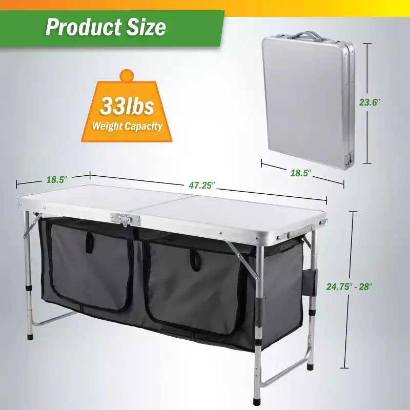 Table de camping pliante portable Wakeman Outdoors