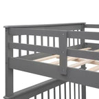 Lits superposés doubles avec escalier, Lit superposé double en bois avec escalier de rangement et garde-corps pour dortoir