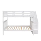 Lits superposés doubles avec escalier, Lit superposé double en bois avec escalier de rangement et garde-corps pour dortoir