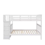 Lits superposés doubles avec escalier, Lit superposé double en bois avec escalier de rangement et garde-corps pour dortoir