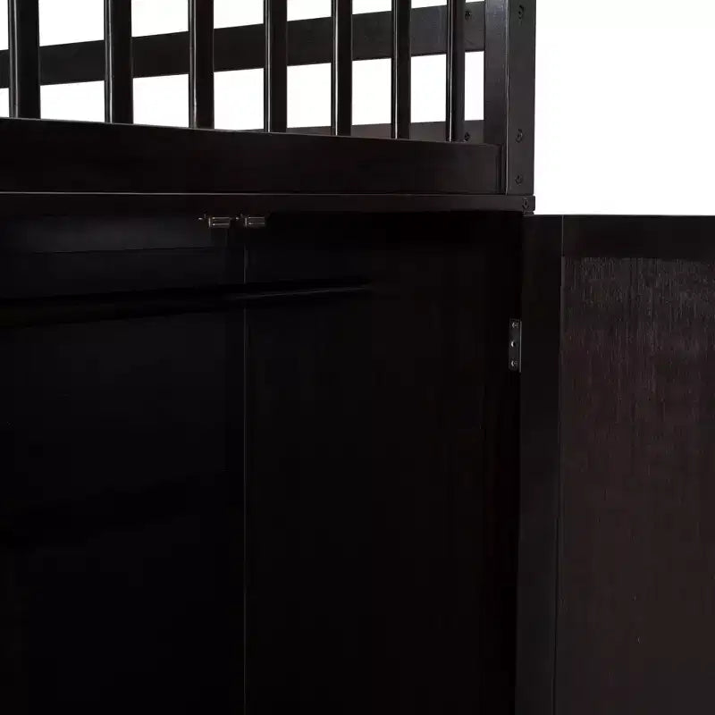 Lit superposé en L double au-dessus de complet avec armoire, escalier en bois massif et bureau portable
