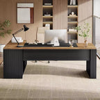 Bureau de direction en L Lantine 78 avec tiroirs, bureau informatique avec armoire, poste de travail pour mobilier de bureau à domicile