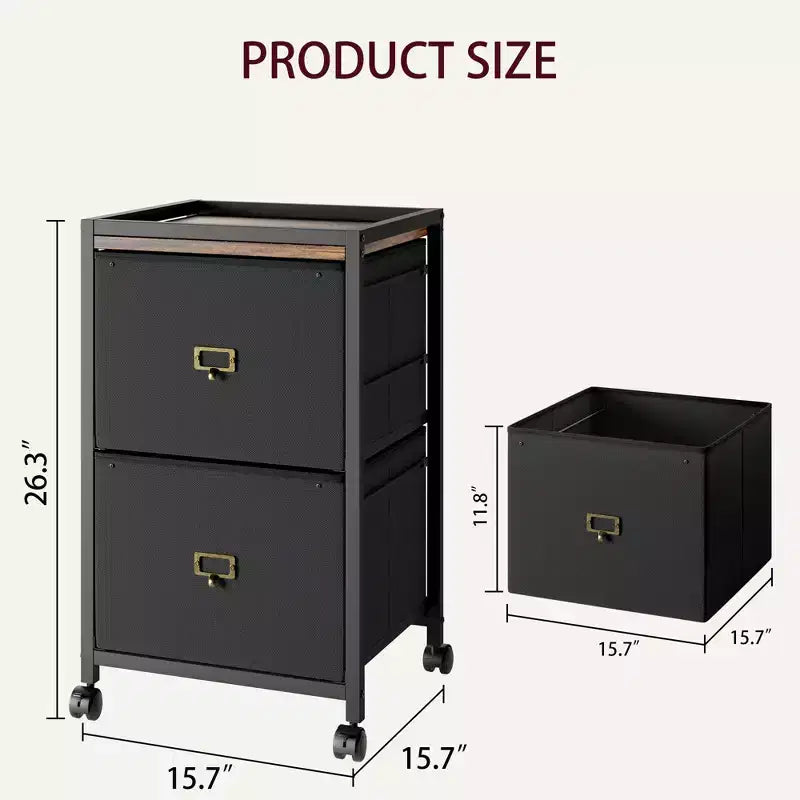 Meuble de classement mobile, meuble de classement moderne avec roulettes, rangement en tissu sous le bureau, support d'imprimante roulant, armoire à documents