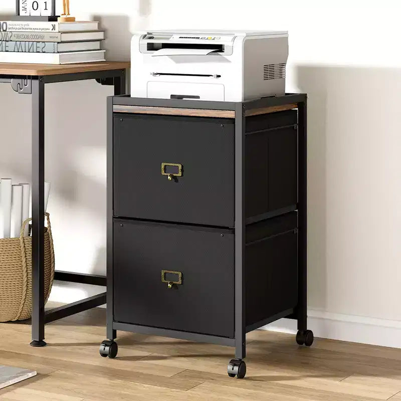 Meuble de classement mobile, meuble de classement moderne avec roulettes, rangement en tissu sous le bureau, support d'imprimante roulant, armoire à documents