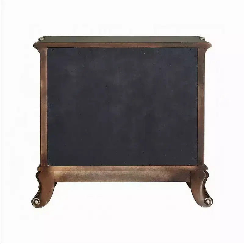 Table de chevet Royal Hampton Vany, garniture florale traditionnelle, 3 tiroirs, brun cerise