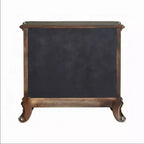 Table de chevet Royal Hampton Vany, garniture florale traditionnelle, 3 tiroirs, brun cerise
