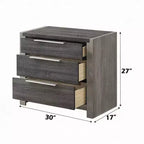 Table de chevet Royal Hampton, 30 pouces, 5 tiroirs de rangement avec poignées métalliques
