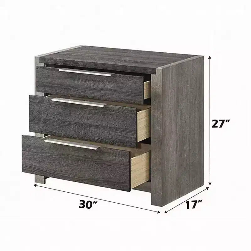 Table de chevet Royal Hampton, 30 pouces, 5 tiroirs de rangement avec poignées métalliques