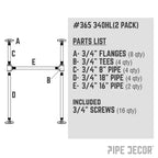 Pieds de bureau de 1,9 cm de haut - Lot de 2
