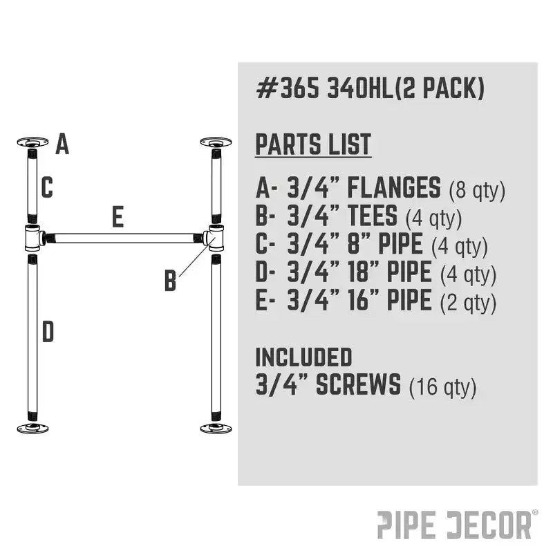 Pieds de bureau de 1,9 cm de haut - Lot de 2