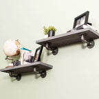 Étagères RESTORE Riverstone Grey 24 po avec supports en L par Pipe Decor
