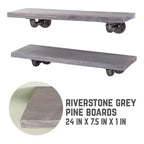 Étagères RESTORE Riverstone Grey 24 po avec supports en L par Pipe Decor