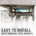 Étagères RESTORE Riverstone Grey 24 po avec supports en L par Pipe Decor