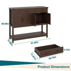 COZONY 47.2 Buffet de Rangement avec Tiroirs, Portes Coulissantes et Étagères, Table d'Entrée, Buffet Étroit Moderne pour Salle à Manger