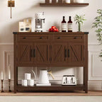 COZONY 47.2 Buffet de Rangement avec Tiroirs, Portes Coulissantes et Étagères, Table d'Entrée, Buffet Étroit Moderne pour Salle à Manger