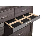 HomeStock Commode horizontale en mélaminé, 3 tiroirs, 48 cm de hauteur, finition grise