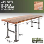 Banc d'appoint en bois massif à bord brut Sunset Cedar de RESTORE par Pipe Decor