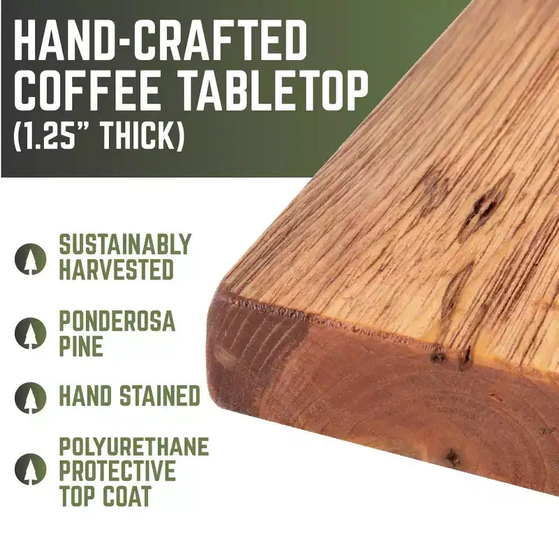 Dessus de table basse en bois massif Sunset Cedar RESTORE par Pipe Decor