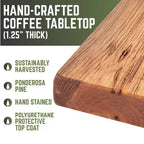 Dessus de table basse en bois massif Sunset Cedar RESTORE par Pipe Decor