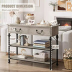 Console étroite GustoWave avec 2 tiroirs, petite table d'entrée avec étagères de rangement, petite table de canapé pour foyer et couloir pour salon