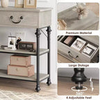 Console étroite GustoWave avec 2 tiroirs, petite table d'entrée avec étagères de rangement, petite table de canapé pour foyer et couloir pour salon