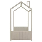 Lit cabane double/grand format Lit plateforme en velours Cadre de lit en bois pour enfant, beige - ModernLuxe