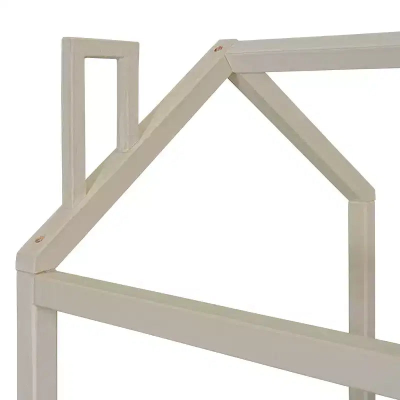 Lit cabane double/grand format Lit plateforme en velours Cadre de lit en bois pour enfant, beige - ModernLuxe