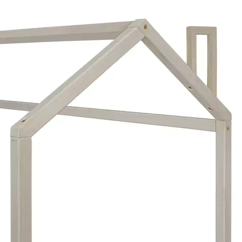 Lit cabane double/grand format Lit plateforme en velours Cadre de lit en bois pour enfant, beige - ModernLuxe