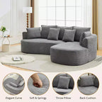 Canapé modulaire incurvé 106" – Chaise longue côté droit pour salon (aucun assemblage requis)