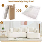 Canapé modulaire incurvé 106" – Chaise longue côté droit pour salon (aucun assemblage requis)
