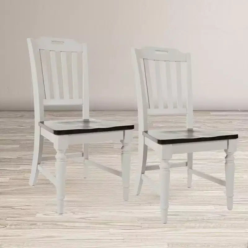 Jofran, chaise à dossier latté en bois d'hévéa massif Orchard Park Farmhouse (lot de 2)