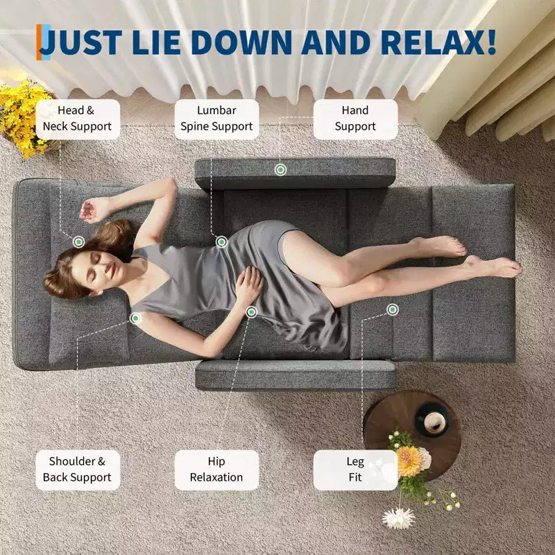 Fauteuil inclinable électrique, canapé simple ergonomique en lin avec siège rembourré et 2 poches latérales, fauteuil inclinable électrique réglable pour salon, chambre à coucher