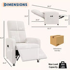 Fauteuil inclinable électrique, canapé simple ergonomique en lin avec siège rembourré et 2 poches latérales, fauteuil inclinable électrique réglable pour salon, chambre à coucher