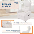 Fauteuil inclinable électrique, canapé simple ergonomique en lin avec siège rembourré et 2 poches latérales, fauteuil inclinable électrique réglable pour salon, chambre à coucher