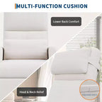 Fauteuil inclinable électrique, canapé simple ergonomique en lin avec siège rembourré et 2 poches latérales, fauteuil inclinable électrique réglable pour salon, chambre à coucher