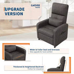 Fauteuil inclinable électrique, canapé simple ergonomique en lin avec siège rembourré et 2 poches latérales, fauteuil inclinable électrique réglable pour salon, chambre à coucher