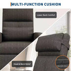 Fauteuil inclinable électrique, canapé simple ergonomique en lin avec siège rembourré et 2 poches latérales, fauteuil inclinable électrique réglable pour salon, chambre à coucher