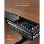 VEVOR Tiroir coulissant de 16 po de large sous le bureau, fixation de tiroir coulissant montée sous le bureau, organisateur de rangement de bureau caché, 17 x 9 x 4 po, noir