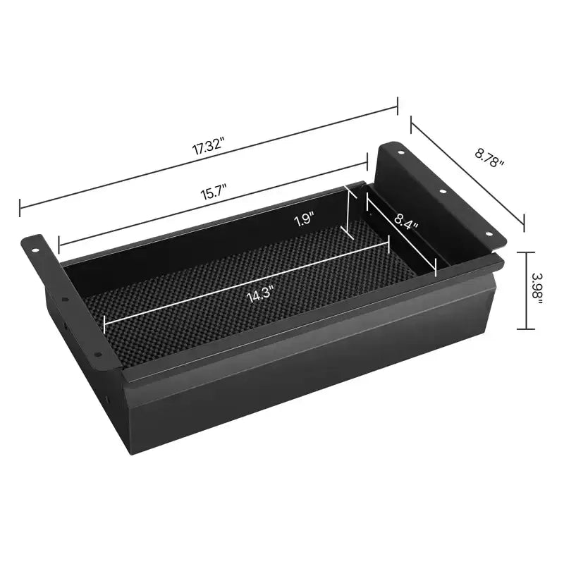 VEVOR Tiroir coulissant de 16 po de large sous le bureau, fixation de tiroir coulissant montée sous le bureau, organisateur de rangement de bureau caché, 17 x 9 x 4 po, noir