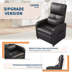 Fauteuil inclinable, fauteuil inclinable réglable, canapé ergonomique surrembourré, dossier haut, assise rembourrée, 2 poches latérales, siège de cinéma maison pour salon