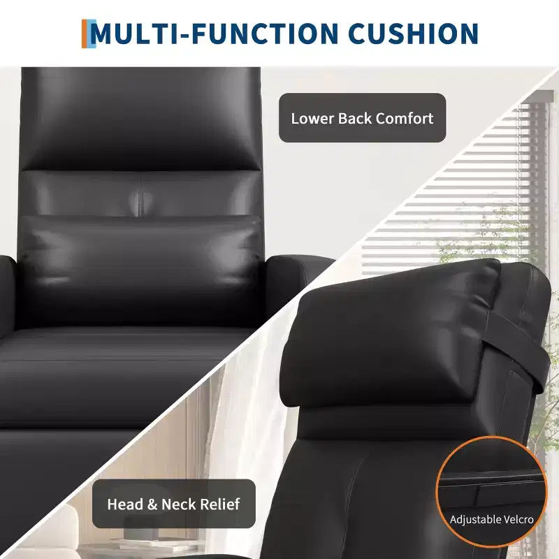 Fauteuil inclinable, fauteuil inclinable réglable, canapé ergonomique surrembourré, dossier haut, assise rembourrée, 2 poches latérales, siège de cinéma maison pour salon